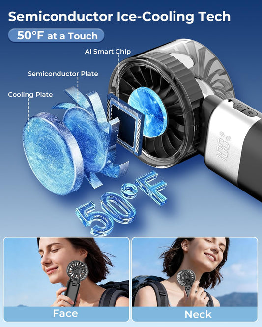 Jlemp Portable Mini Fan with Ice Touch