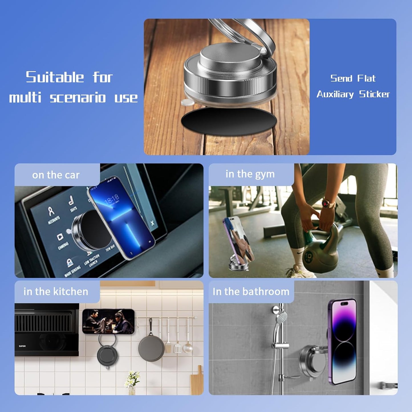 360° Rotating Magnetic Phone Holder – Foldable Car Dashboard & Desk Mobile Mount