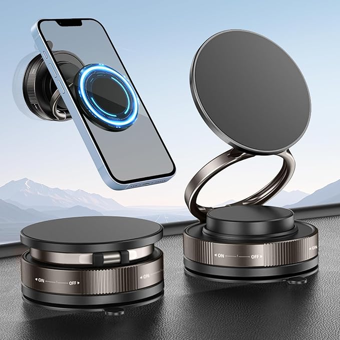 360° Rotating Magnetic Phone Holder – Foldable Car Dashboard & Desk Mobile Mount