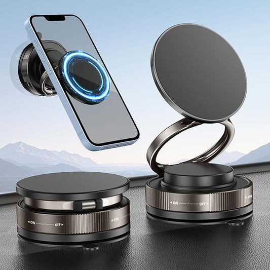 360° Rotating Magnetic Phone Holder – Foldable Car Dashboard & Desk Mobile Mount
