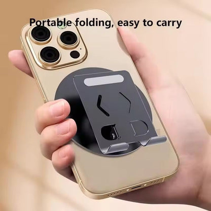 360° Rotating Aluminum Alloy Phone Holder – Foldable Desktop Stand for Mobile & Tablet