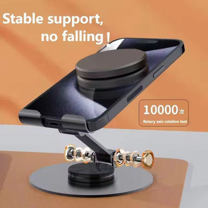 360° Rotating Aluminum Alloy Phone Holder – Foldable Desktop Stand for Mobile & Tablet