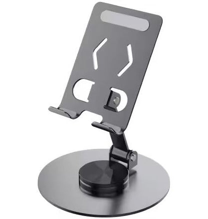 360° Rotating Aluminum Alloy Phone Holder – Foldable Desktop Stand for Mobile & Tablet