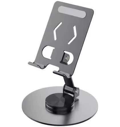 360° Rotating Aluminum Alloy Phone Holder – Foldable Desktop Stand for Mobile & Tablet